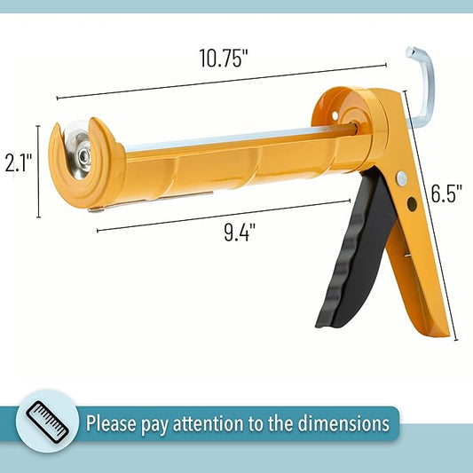 Bates- Caulking Silicone Gun, 10:1 Thrust Ratio, Hand Caulking Guns, No Drip