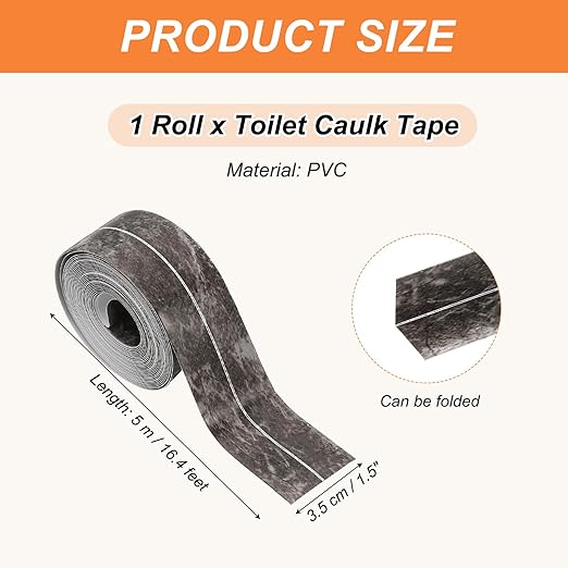 PATIKIL Caulk Tape Waterproof Self Adhesive, PVC Toilet Caulking Sealant Strip Bathtub Caulk Sealing Strip Tape for Bathroom Kitchen Countertop, Ink Painting (1.5 Inch x 16.4 Ft)