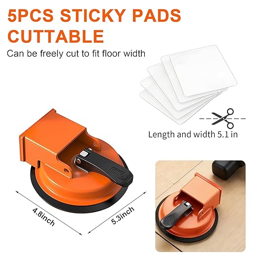 Floor Gap Fixer Tool, 2026 Upgraded Floor Gap Fixer Heavy Duty Laminate Flooring Suction Cup Repair Tool for Laminate, Vinyl, Wood, Tile (with 5 PCS-Pads)