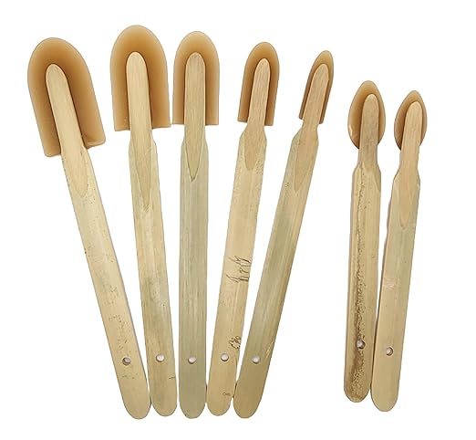 JMIBASIC Caulk Smoothing Tool Set, Assorted 7 Sizes with 2 Corner & Narrow Spatula, Silicone & Sealant Grout Applicator, Rubber Caulking Finisher (Wood)