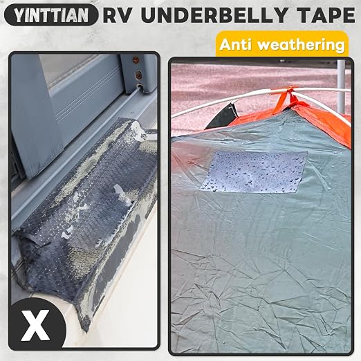 6 Inch x 50FT RV Underbelly Tape, Heavy Duty Waterproof Heat-Resistant | Outdoor Repair Patch for Awning, Tarp, Sail and Boat Cover, Permanent Seam Tape for RV Camper Mobile Home