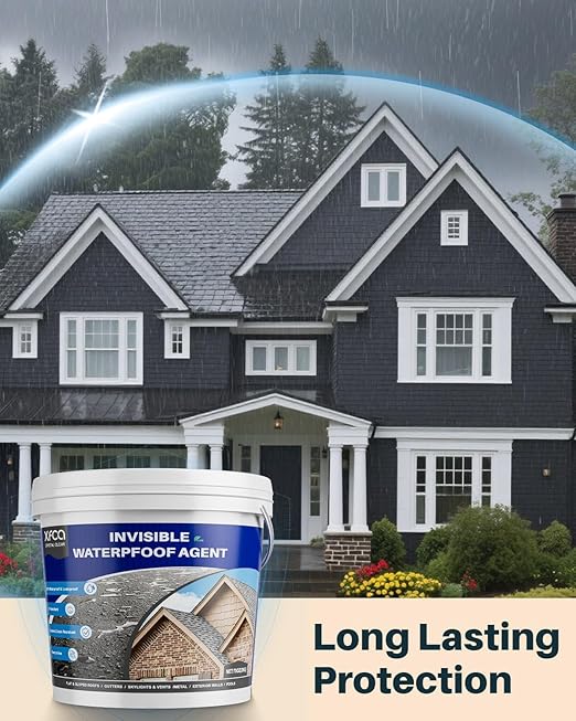 Waterproof Sealant 70oz Clear, XFCA Transparent Waterproof Coating Water-Based Invisible Agent Roofs, Walls, Garden, Terraces Indoor & Outdoor