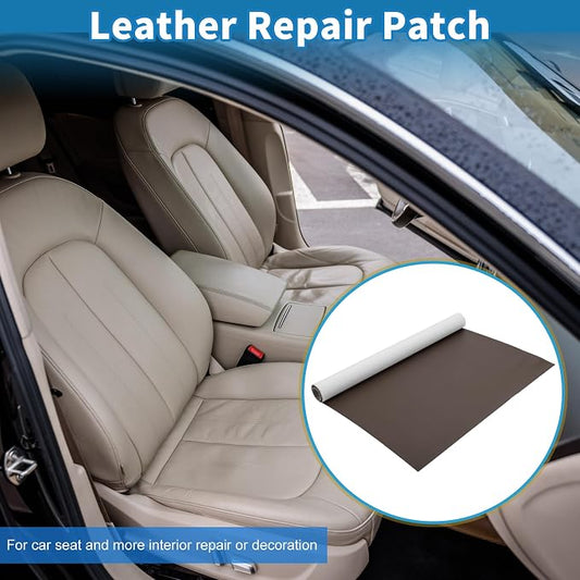 Self Adhesive Leather Repair Patch Strong Stickiness 30"x16" Leather Repair Tape PU Leather Deep Brown 1 Pcs