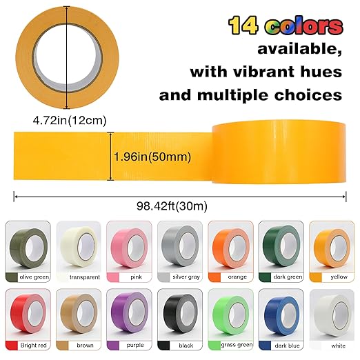 Heavy Duty Duct Tape 2 Inch X 33 Yards, 8.5 Mil Thickness, Multi Purpose Yellow Duct Tape, No Residue, Waterproof and Tear by Hand - for Repairs, Industrial, Professional Use
