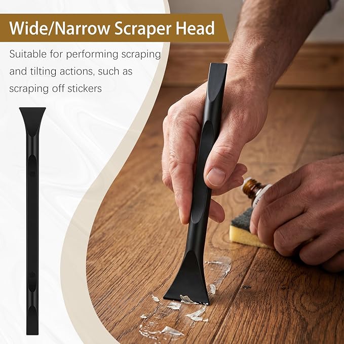 12 Pcs Carbon Fiber Plastic Scraper Tools, Multi-Purpose Pen-Shaped Label Sticker Remover, Narrow Crevice Cleaning Kit for Auto Detailing, Kitchen Gaps, Stain, Grease & Dirt Removal