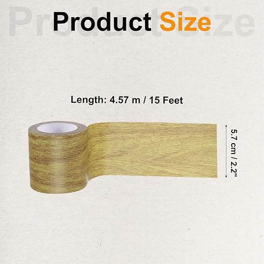 PATIKIL Wood Grain Tape 2.2" x 15 Ft, Self-Adhesive Wood Texture Repair Tape Realistic Wooden Effect Patch for Furniture Cabinets Floor Walls, Brown Oak