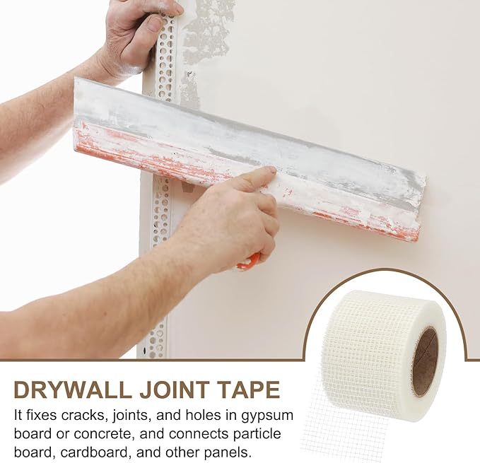 PATIKIL Drywall Repair Mesh Tape, 4 inch x 164 ft Fiberglass Repair Patch Self-Adhesive Dry Wall Joint Tape 6 Mesh Wall Hole Crack and Seam Patch, White