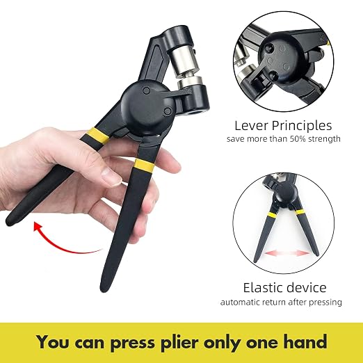 HAPDEN Grommet Tool Kit with Bag, 1/2 inch Handheld Eyelet Kit Manual Grommet Press Machine with 300 pcs 12 mm Grommets | Heavy Duty Eyelet Tool Kit Dies,Bag, Eyelet and grommet for Tarps, Fabric, Leather, Banners,Flag