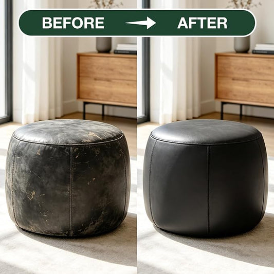 Dark Gray Leather Repair Kit, Leather Recoloring Balm – Restore & Repair Faded Leather on Couches, Car Seats, Shoes & Furniture | Leather Color Restorer & Conditioner | Easy DIY Application