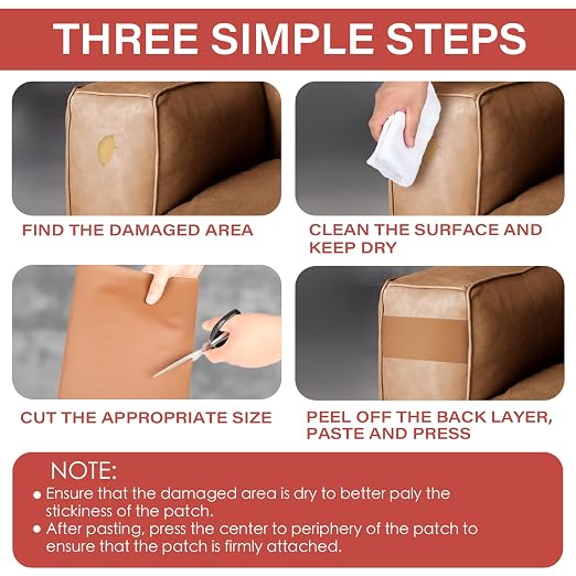 GEYYANG Leather Repair Patch, 8" x 11" x 3PCs Self Adhesive Leather Repair Kit for Furniture, Car Seats, Office Chair, Sofa, Couch, Vinyl Repair Tape(Rice White - Litchi Grain)