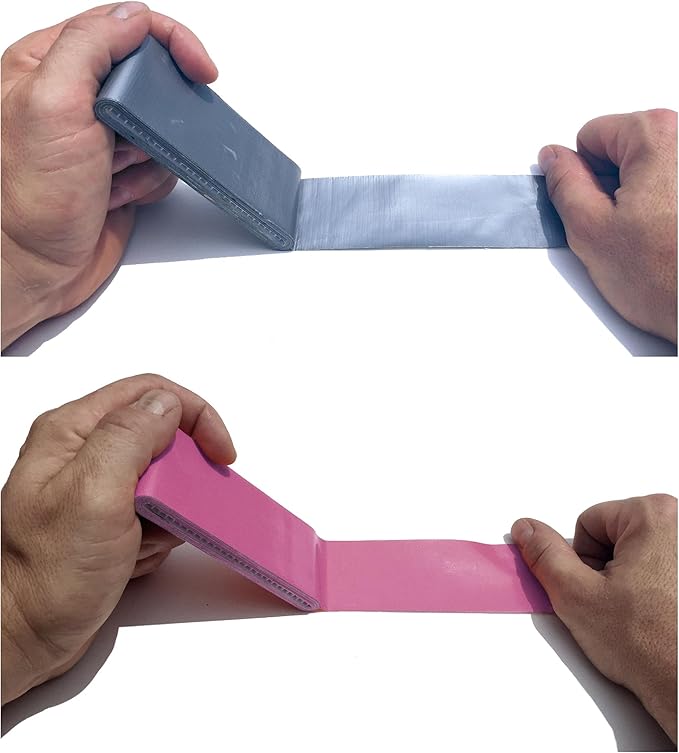 Travel Size Duct Tape Colors 2-Pack (Silver & Bubble Gum Pink) - Pocket Size Flat Mini Roll - for Repairs Outdoors Emergency Crafts - 1.88 inch x 5 Yards per Pack