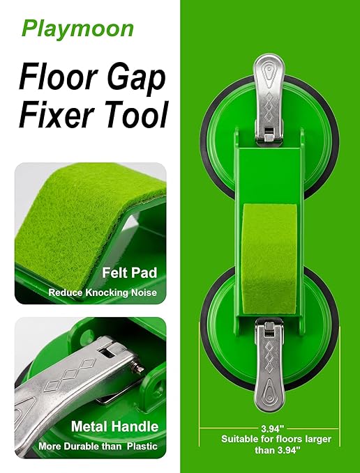 PlayMoon Floor Gap Fixer Tool, Heavy Duty Dual Suction Cup Floor Gap Repair Tool with Metal Levers for Laminate Flooring Engineered Hardwood and Vinyl Plank