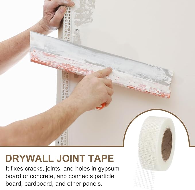 PATIKIL Drywall Repair Mesh Tape, 2 inch x 164 ft Fiberglass Repair Patch Self-Adhesive Dry Wall Joint Tape 8 Mesh Wall Hole Crack and Seam Patch, White