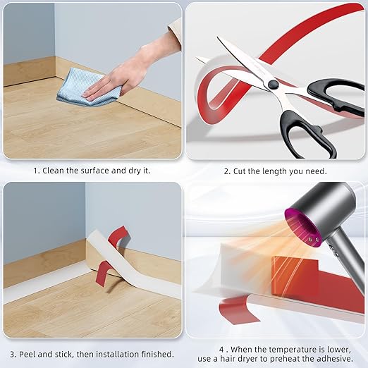 Flexible Quarter Round Molding Trim Peel and Stick 236Inch White,Small Self Adhesive Silicone Shoe Moulding,Bendable Mini Waterproof Caulk Strip for Baseboard,Wall,Bathtub,Floor,Bathroom,Crown