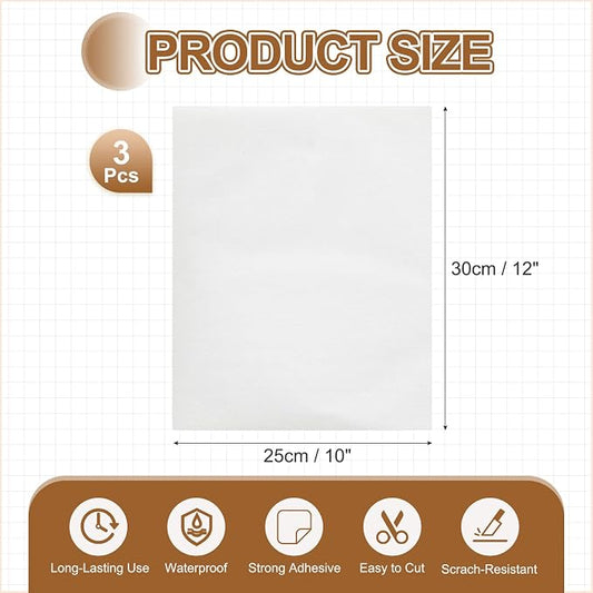 MECCANIXITY 3 Pcs Leather Repair Patch 10"x12" Self-Adhesive Leather Vinyl Repair Tape Kit for Furniture Couches Sofa Chair Car Boat Seats Jackets, White