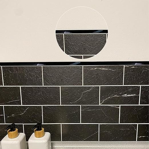 Caulk Strip Self Adhesive, PU Caulk Tape for Bathtub Bathroom Toilet Kitchen(W:7.5MM,Black)