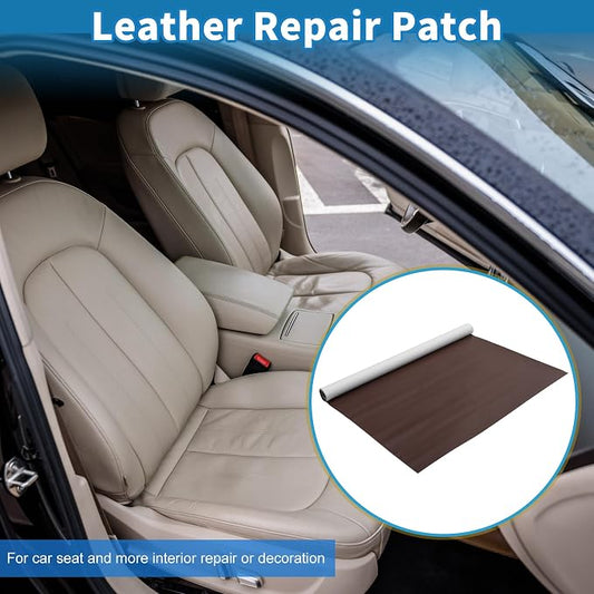 Self Adhesive Leather Repair Patch Strong Stickiness 19.6"x27.5" Leather Repair Tape PVC Faux Leather Deep Brown 1 Pcs