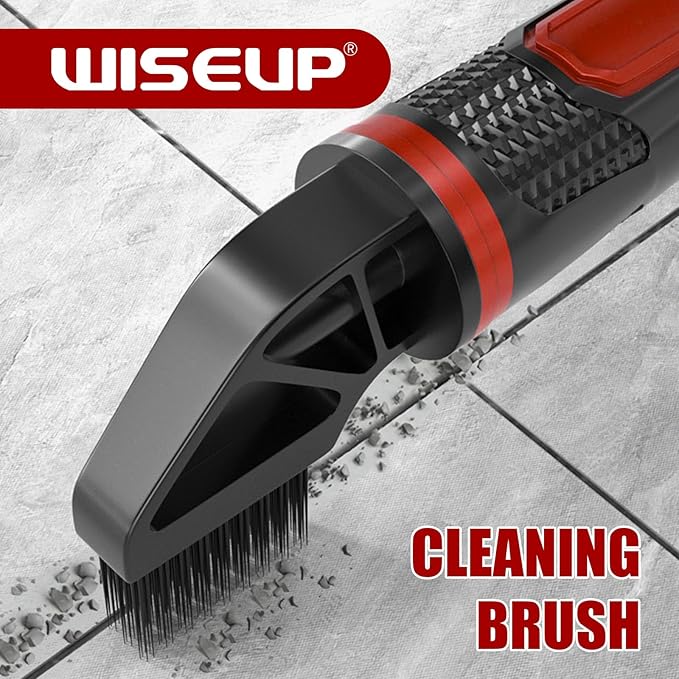 WISEUP Caulking Tool,6 in 1 Caulk Remover Tool with Grout Scraper,Brush,Caulking Tool Kit for Kitchen,Bathroom,Window,Door