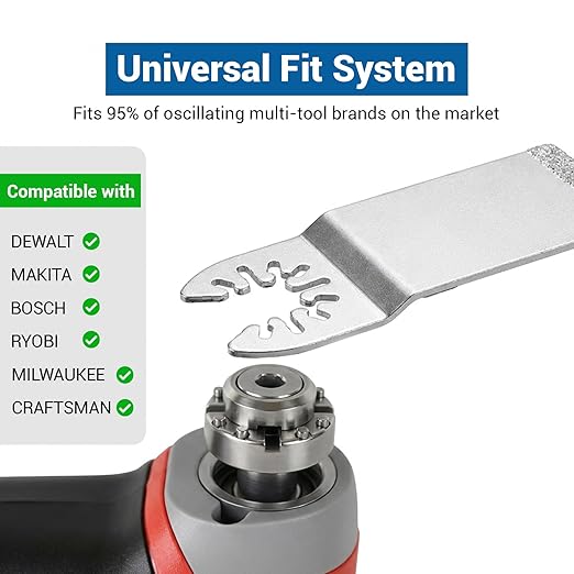 5-Pack Diamond Oscillating Multi Tool Blades, Universal Fit Diamond Grit Saw Blades for Grout Removal, Mortar Cleaning and Soft Tile Cut, Flush Cutting Multi-Tool Accessories, 1-2/5"
