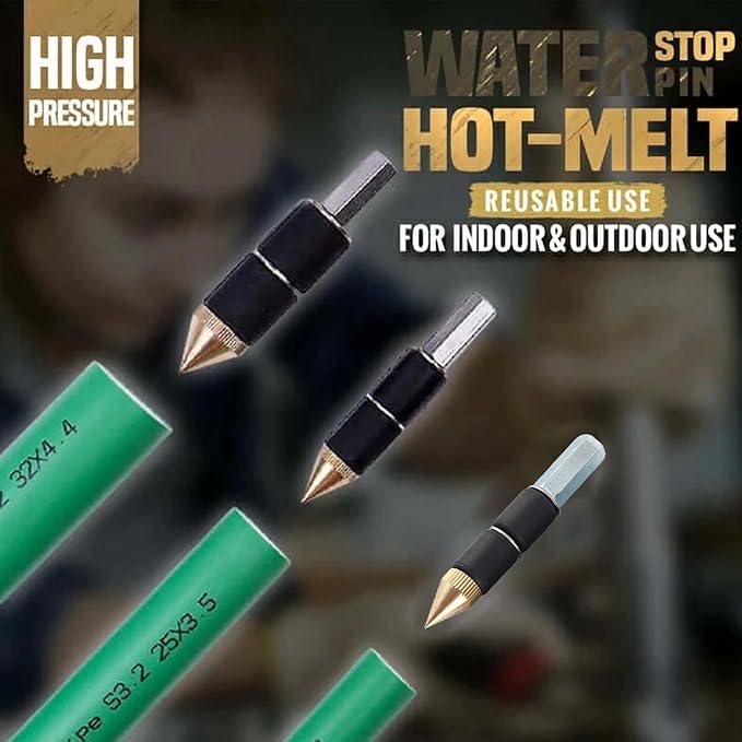 Pipe Water Stopper Tool Stainless Steel Resistant Hot Melt Water Stop Needle for Walls Home Repair Plumbing Tool Leak Repair Kit for Fixing Burst Pipes