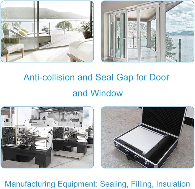 Window Door Seal Tape 1/2Inch Wide X 1/2Inch Thick, Weather Stripping for Doors High Density Foam Seal Tape Sliding Door Weather Strip,10 Feet Long …