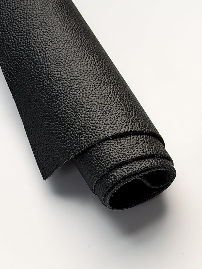 12'' x 24'' Genuine Full Grain Cowhide Leather Sheet — Soft Leather for Upholstery Repair, Handbags, Wallets, Sewing, Crafts, & DIY Projects — 1.1-1.3mm (3oz) Pre-Cut (Black, 3 Pieces)