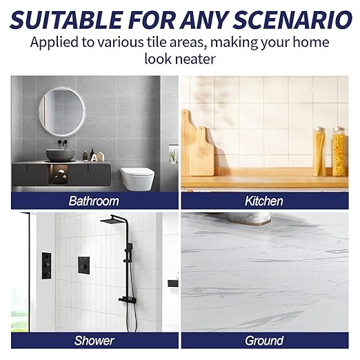 Grout Pen White | Waterproof Tile Grout Marker Repair Kit for Kitchen & Bathroom | Touch Up Paint | Bright White Grout Colorant - Fast Drying, Covers Stained Grout Lines on Floor, Shower Tiles(2Pcs)