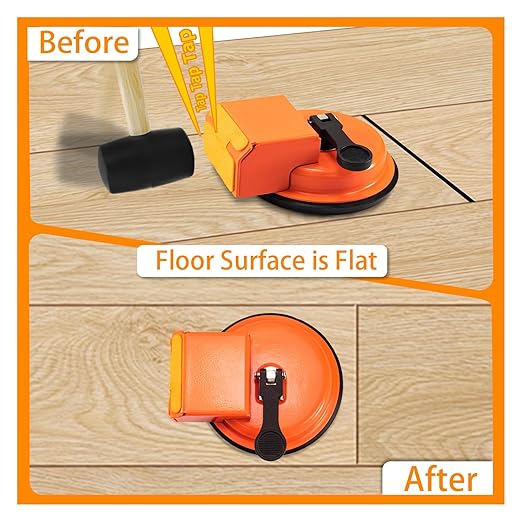 Floor Gap Fixer Tool, Laminate Flooring Tools, Enhanced Vacuum Suction Cup & 6 PCS Sticky Pads for Laminate, Wood, Tile, Vinyl Floor Gap Repair Tool - Durable, Compact, & Efficient Flooring Tools