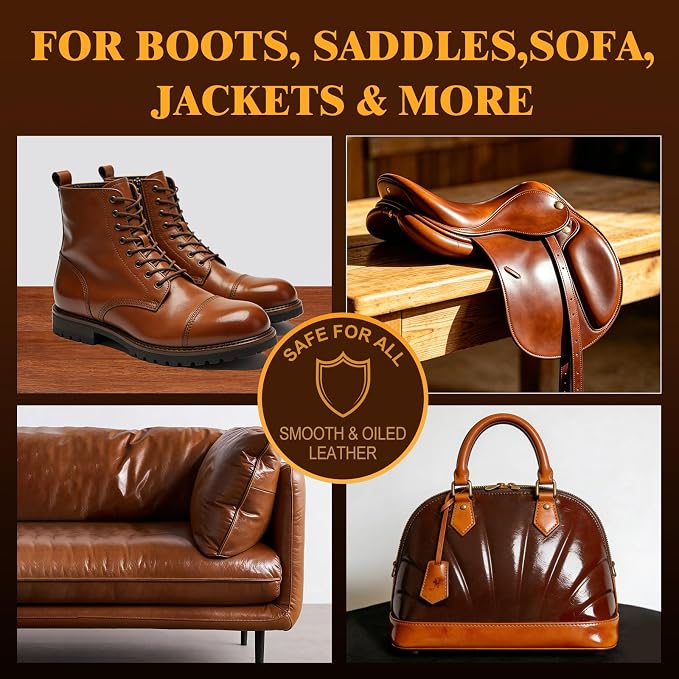 Yellow Saddle Soap for Leather 8oz - Leather Cleaner and Conditioner to Soften, Protect & Restore Leathercraft - Leather Cleaner for Car Seats, Couch, Shoes, Purse, Boots, Handbag & Saddle