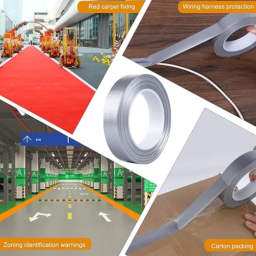 Silver Duct Tape 1 Inch x 33 Yards, Heavy Duty Waterproof Repair Tape, Straight Hand-Tear Cloth Tape for DIY Craft, Camping Gear, Home Maintenance & Packing