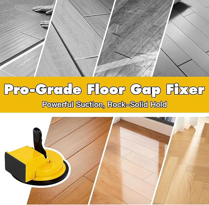 Floor Gap Fixer Tool Kit – Heavy Duty Suction Cup Floor Gap Repair Tool with Rubber Mallet, Gap Close Tool for Laminate Flooring, Wood & Hardwood Floor Gap Fixer, Gap Repair for DIY Installation