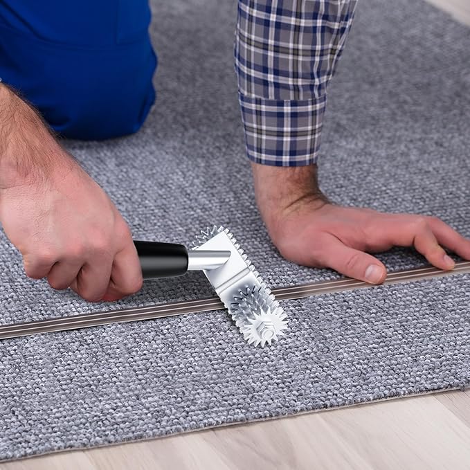 WILLBOND Carpet Seam Roller Grooming Carpet Pile Roller Seaming Spiked Star Rugs Wheel for Seamless Installation of Mats in Hotels, Homes, Conference Rooms