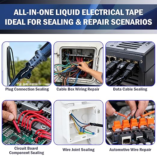 5.29OZ Liquid Electrical Tape Quick-Drying Insulating Glue for Wires&Cables Waterproof&High Temperature Resistant Liquid Wire Insulation Rubber with Brush-Cap for Outdoor Electrical Equipment (Black)
