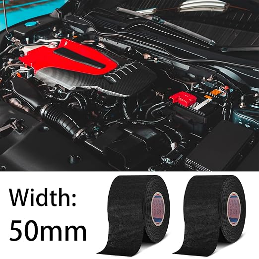 Outus Wire Harness Cloth Electrical Tape Wire Loom Harness Automotive Heat Proof Cloth Tape for Automotive Electrical Wrap Protection Insulation Cable Fixed(2 Roll,2 Inch X 49.2 ft)