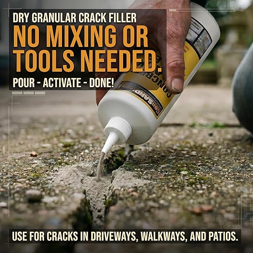 ConSANDtrate Concrete Crack Filler - 3 lb. for Filling in Concrete Cracks on driveways, walkways & patios. (1, Black)