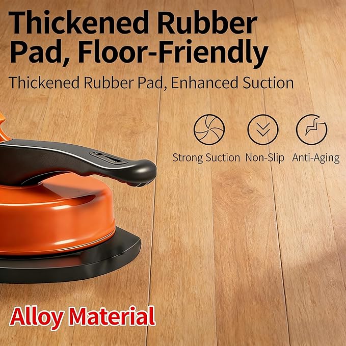 Floor Gap Repair Tool — Heavy Duty Plank Grabber with Enhanced Suction Cup Slot Cutter 4 Sticky Pads, Quick Lock Puller for Laminate Vinyl Engineered Hardwood Floors, Iron-Made Flooring Tools