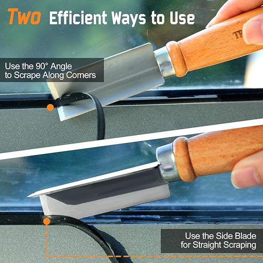 Professional Caulk Remover Tool – Heat-Treated Caulking Tool with 90° Sharp Blade & Solid Wood Handle, Saves Time for Home Improvement, Durable Grout & Silicone Remover Tool