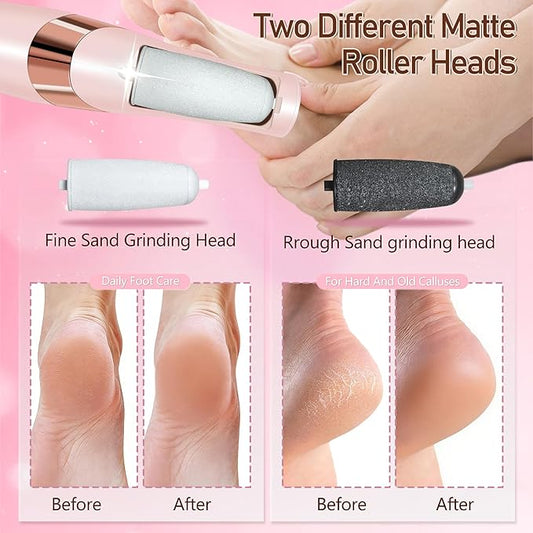 Callus Remover for Feet,Electric Foot Callus Remover with 2 Rollers 2 Speed,16 in1 Rechargeable Foot File Pedicure Kits for Dead Hard Cracked Dry Skin