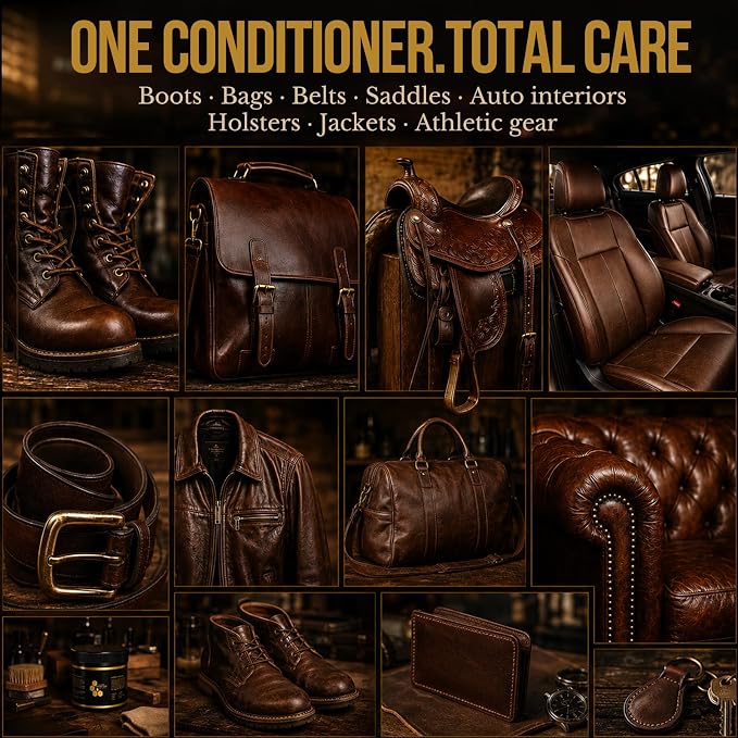 Leather Conditioner Furniture Repair Salve: with Sponge and Towel | Cleaner Restorer Protector Polisher for Couch Purses Shoe Jacket Work Boots Car Seat & Leather - Restores Shine, Softness