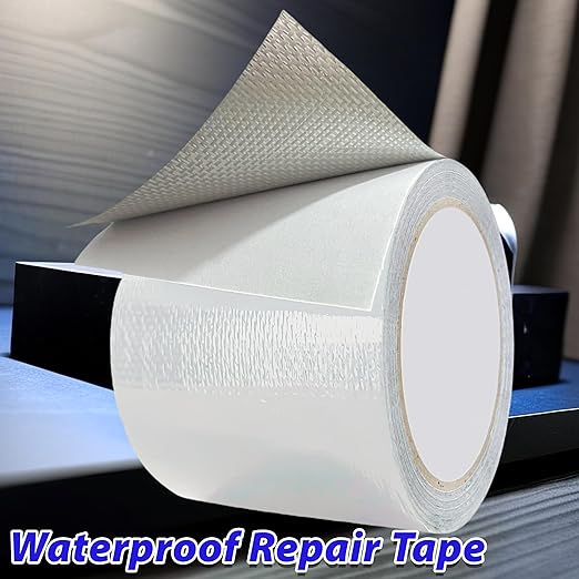 WaterproofRepair Tape for Fabric, 3.1IN x24.6FT, Heavy Duty Outdoor Repair Tape, for RV Roof, Tarp, Tent, Sail and Boat Cover Outdoor Repair Patch, Multipurpose Awning Repair Tape (White)