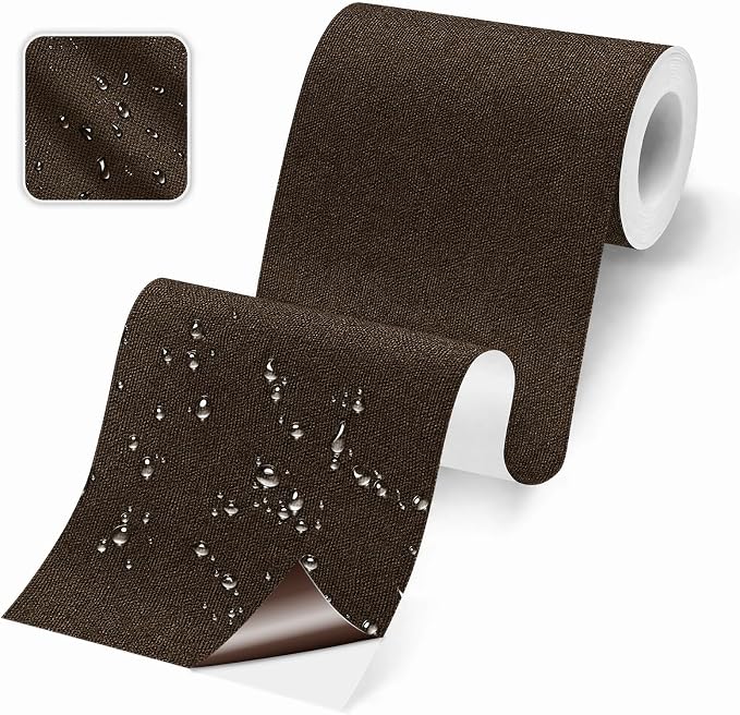 Canvas Repair Tape, Heavy Duty Waterproof Self-Adhesive Fabric Repair Patch for Tent, Sofa, Boat Covers, Chairs, Awning & Camping Outdoor Gear, 3.9"x79", Brown