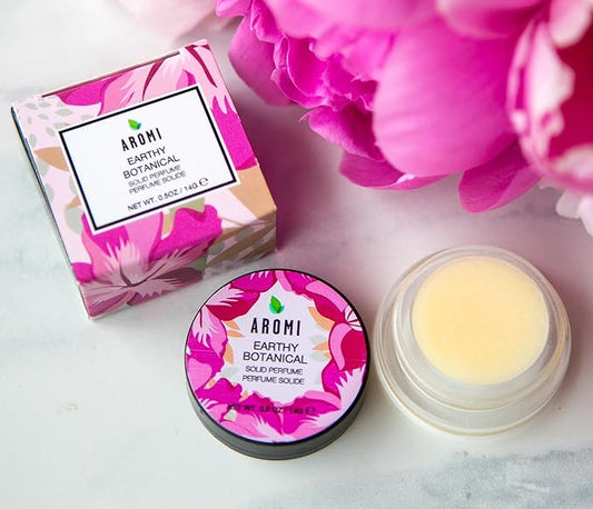 Aromi Solid Perfume | Woodsy, Floral Fragrance, Vegan, Cruelty-free, Travel, Women’s Gift, Apple, Jasmine, Musk Scent, Concentrated, Alcohol-Free (Earthy Botanical)