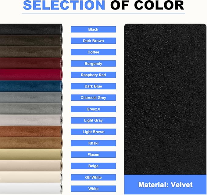 KING MOUNTAIN Couch Fabric Repair Patch, Fabric Patches for Furniture, 16" x 80" Waterproof Velvet Repair Tape for Sofas, Car Seats, Furniture, Upholstery Fabrics and Velvet Goods. (Black)