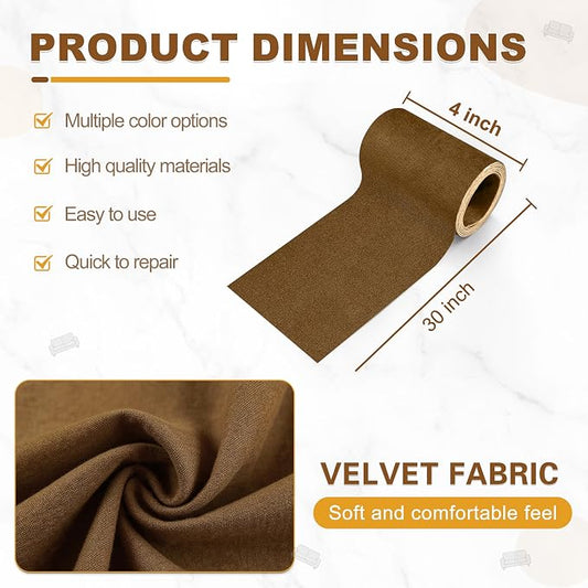 Velvet Repair Patch, Self-Adhesive Flannel Fabric Patch, Multi Colors, Microfiber Patch,Can be Used to Patch Sofas, Car Seats, Handbags, Jacket Holes and Tears (Brown)