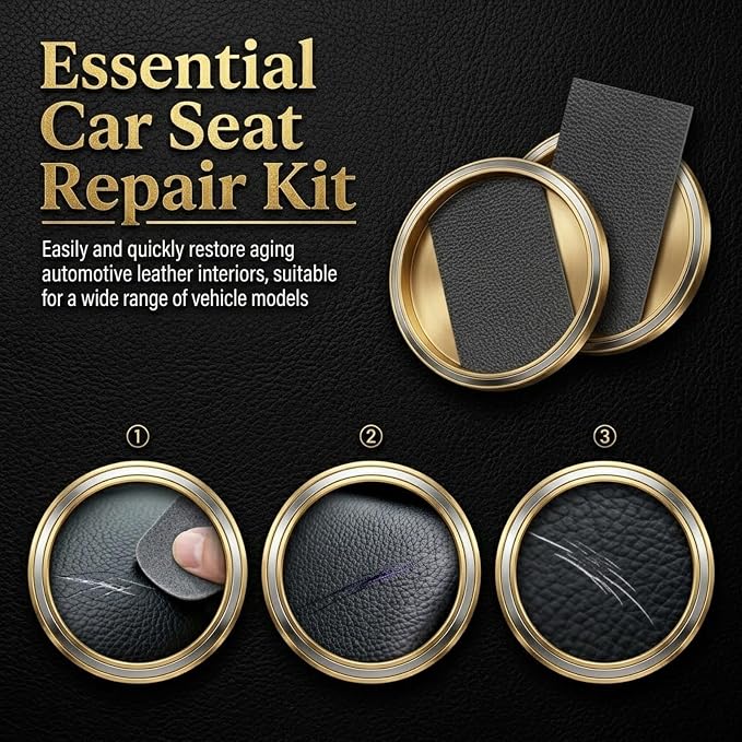 2PCS 8"x4" PU Leather Repair Patch,Self-Adhesive Leather Repair Kit to Repairs Cracks/Holes,Versatile Leathers Patch for Car Seat Repairs & Furniture & Vinyl Surface