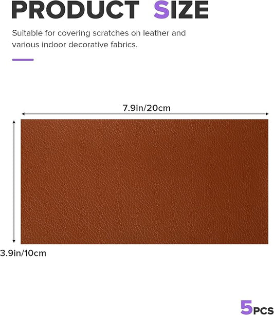 2PCS Leather Repair Patch,Car Accessories Universal PU Vinyl Self Adhesive Leather Repair Patch for Car Upholstery Seat,Ideal for Covering Tears,Scratches (Brown)