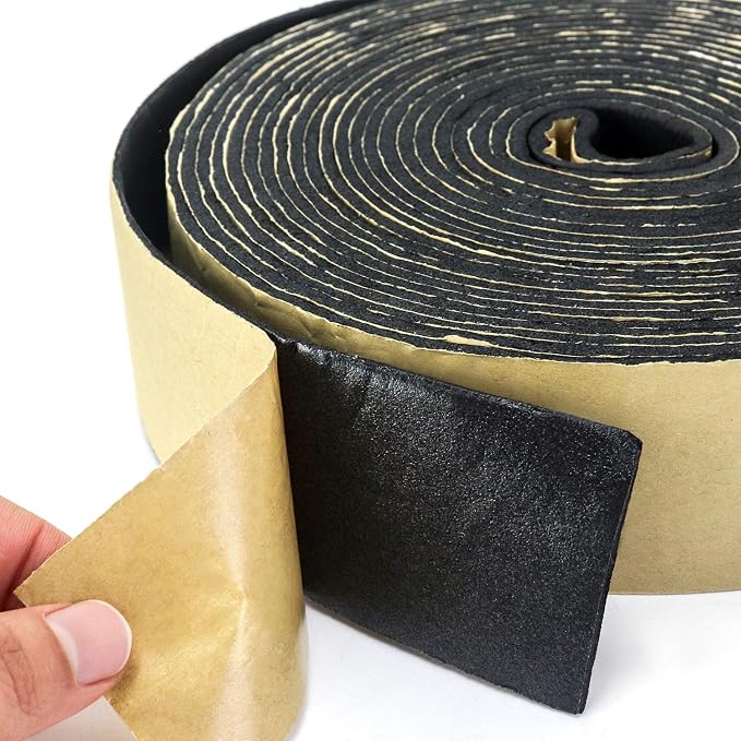 QWORK Pipe Wrap Insulation, Waterproof Foam Insulation Tape Adhesive for Hot or Cold Pipes, 33 Ft x 2 Inch Wide x 1/8 Inch Thick