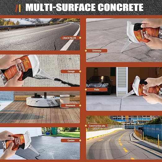Asphalt Crack Filler 4Pack, High Elasticity Driveway Crack Filler,Self Leveling Waterproof Asphalt Crack Sealant Repair Sealer for Blacktop Concrete Cement Driveway,Walkway, Road,Patio(Black)