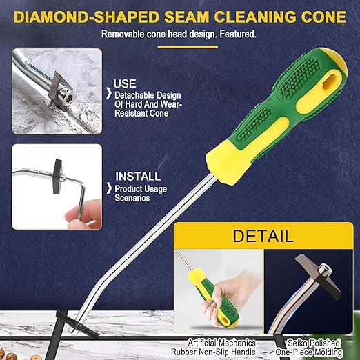 Grout Remover Kit - 22 Pcs Includes Grout Saw, Screwdriver, Dotting Tools, Caulking Tools & Grout Cleaner