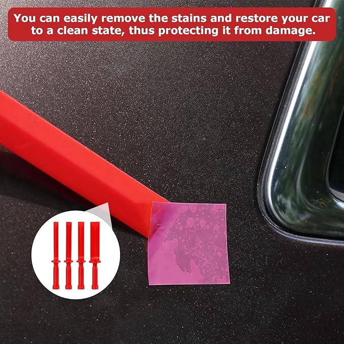 4 Pcs Plastic Chisel Scraper,Auto Paint Scraper Remover Tool Kit Accessories,For Removing Debris, Adhesives, Film